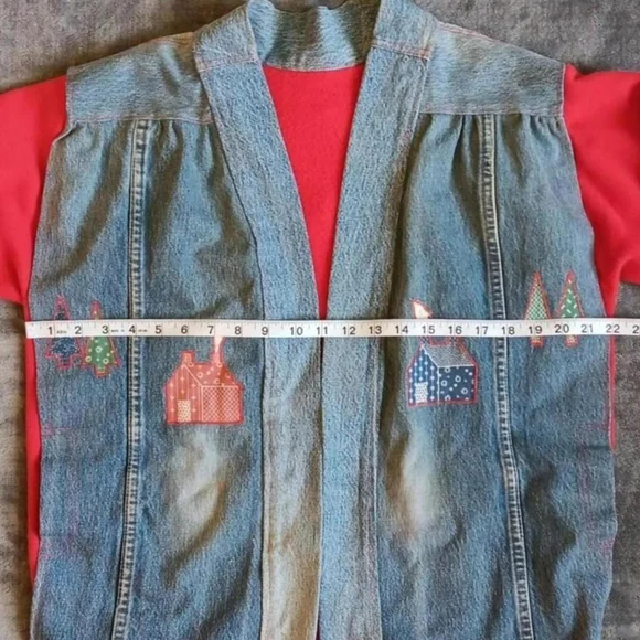 Vintage Patched Applique Sweatshirt Jacket, House Patch, Streetwear Ooak Grunge - Picture 5 of 9